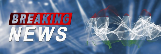 Hungary Breaking News, Smoke Flag Background