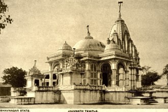 Old picture postcard of jasunath shiva temple, Bhavnagar Bhavnagar district Saurashtra, Gujarat,