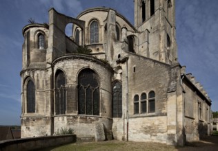 Saint-Leu-d'Esserent, Abbatiale St-Nicolas, partial view from south-east, St., Sankt, Saint