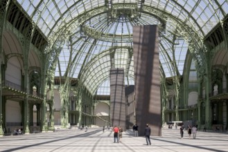 View to the north with objects by Richard Serra