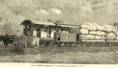 Indian tramway constructed by his highness the Guicowar of Baroda, Gujarat, India, Asia