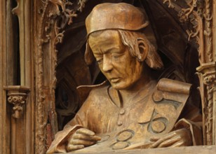 Carved altar, Master Hans Bilger, called Hans von Worms with the year 1483, St., Sankt, Saint