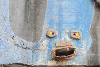 Detail of the coloured façade of the Hundertwasser House, Hundertwasser House, residential