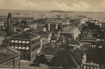 Bird's eye view of Fort from Taj Mahal hotel, Bombay now Mumbai, Maharashtra, India, Asia