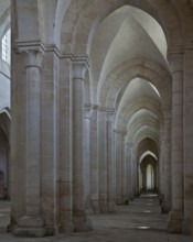 Pontigny Abbey Church side aisle interior view to the east 1145-1206 built, St., Saint, Saint