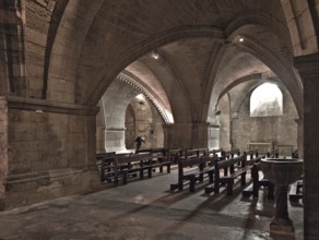 Frankr St-Gilles-du-Gard Abbey Church 60068 Crypt View from north to south with flat ribbed vault