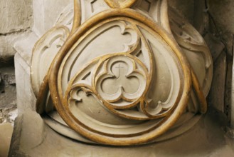 Sacrament house in the choir, detail with stonemason's mark, St., Sankt, Saint