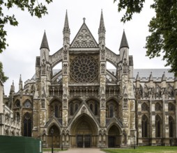 London, Westminster Abbey 13-16th century and 19th century north transept gable with rose window