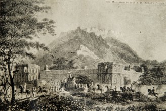 Old picture of magazine in 1818 A.D. akbar palace, Ajmer, Rajasthan, India, Asia