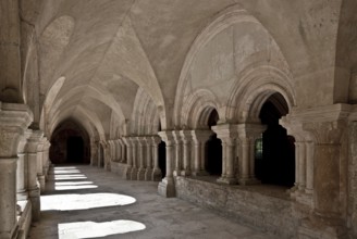 Fontenay former Cistercian monastery Cloister, chapter house Window and portal to the cloister, St