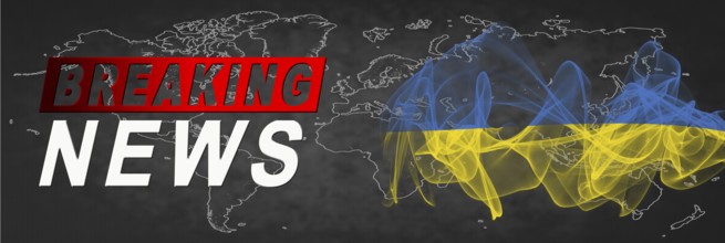 Ukraine Breaking News, Smoke Flag Background