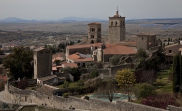 View from the castle of secular and sacred buildings second from left Tower of Santa María la Mayor