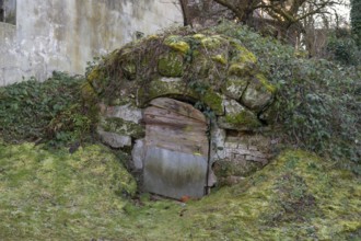 Old rock cellar in a village, Franconia, Bavaria, Germany, Europe