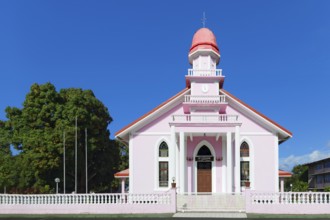 Pink Church, Ma'ohi Protestant, Getesemane, Mahina, Tahiti-Nui, Society Islands, Leeward Islands,