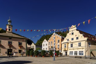 The market square of Riedenburg, Lower Bavaria, Bavaria, Germany, Europe