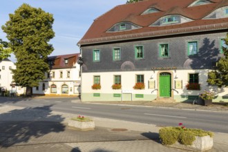 Municipal office on the village square in Rammenau, Saxony, Germany, Europe