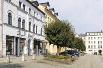 Market square in Sebnitz, Saxony, Germany, Europe