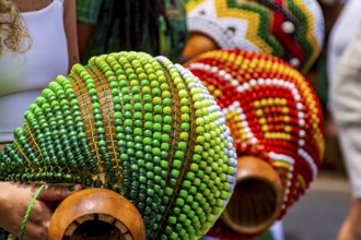 Xereque, a colorful percussion instrument of African origin widely used in Brazilian samba and