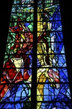 Stained glass window by Jacques Villon in the sacrament chapel of the Gothic Saint-Étienne