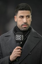 DAZN TV expert Sami Khedira in an interview Microphone Microphone Logo Portrait MHPArena, MHP Arena