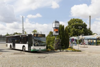 A VGM line 400 bus travelling in the direction of Coswig, Spitzgrund at the bus station in Coswig,