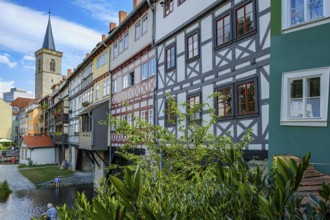 The Krämerbrücke in the historic city centre of Erfurt, Thuringia, Germany, is one of the city's