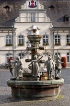 The civic fountain by Bonifatius Stirnberg in front of the town hall in Lippstadt, North