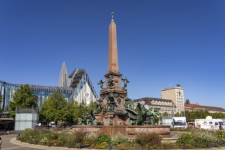 The Mende Fountain on Augustusplatz, Leipzig, Saxony, Germany, Europe