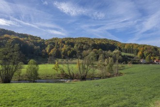 Autumn landscape of Franconian Switzerland, Bavaria, Germany, Europe