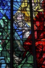 Stained glass window by Jacques Villon in the sacrament chapel of the Gothic Saint-Étienne