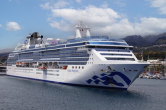 Coral Princess, cruise ship, passenger ship, Princess Cruises, in the harbour of Papeete,