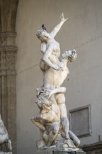 Dove on a sculpture at Piazza della Signoria, Florence, UNESCO World Heritage Site, Tuscany, Italy,