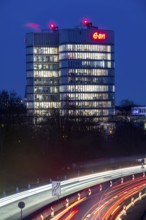 E.ON headquarters, Group headquarters in Essen-Rüttenscheid, A52 motorway, North Rhine-Westphalia,