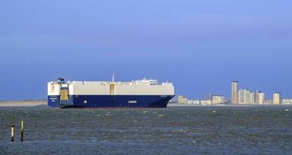 Viking Destiny, vehicles carrier, cargo ship sailing on the Western Scheldt, Westerschelde past