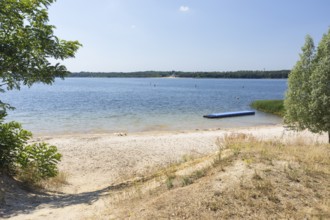 Northern bathing beach on Lake Dreiweibern, Lusatian Lakeland, Lohsa, Saxony, Germany, Europe