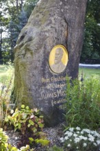 Memorial stone for Julius Missbach on the Ungerberg near Neustadt, Saxony, Germany, Europe