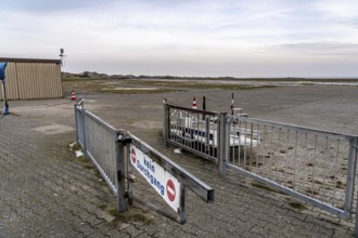 The East Frisian North Sea island of Juist in winter, Juist airfield, airfield, Lower Saxony,