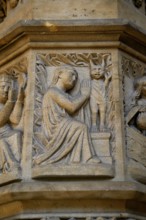 Entrance portal of the Gothic Saint-Étienne Cathedral, detail, St Stephen's Cathedral, Metz, Grand