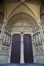 Entrance portal of the Gothic Saint-Étienne Cathedral, St Stephen's Cathedral, Metz, Grand Est