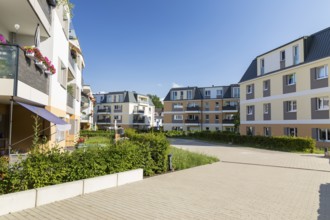 Newly built residential complex Gellertpark on Meißner Straße in Radebeul, Saxony, Germany, Europe