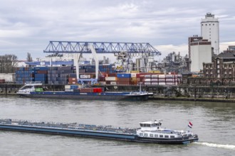 Container terminal in the Rhine port of Krefeld, inland port, 4th largest public port in North