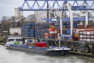 Container terminal in the Rhine port of Krefeld, inland port, 4th largest public port in North