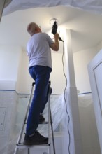 Renovation work in the bathroom, Germany, Europe