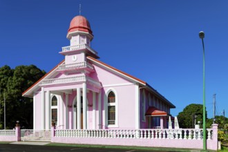 Pink Church, Ma'ohi Protestant, Getesemane, Mahina, Tahiti-Nui, Society Islands, Leeward Islands,