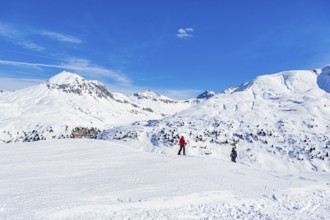 Ski slopes in the Lech Zürs ski area near Lech, Austria, Europe