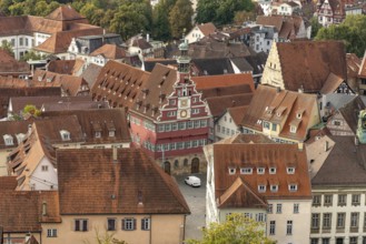 View of the Old Town Hall from the castle in Esslingen am Neckar, Baden-Württemberg, Germany,