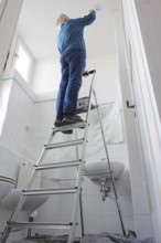 Renovation work in the bathroom, Germany, Europe