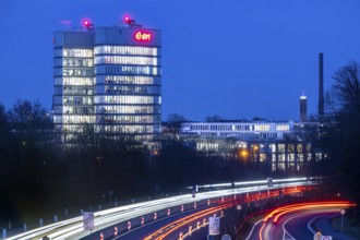 E.ON headquarters, Group headquarters in Essen-Rüttenscheid, A52 motorway, North Rhine-Westphalia,