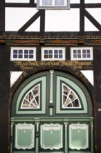 Beautiful door on a half-timbered house in the historic town centre of Lippstadt, North