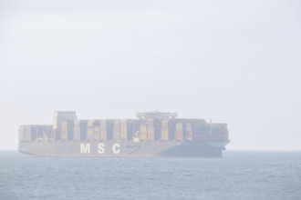 Container ship, containership MSC Claude Girardet from Mediterranean Shipping sailing with